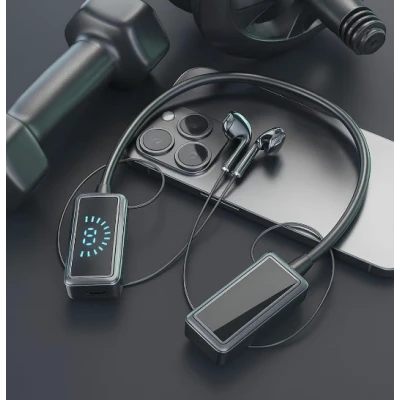 Casti Bluetooth Wireless KL 50 cu Banda Flexibila Ecran LED sport