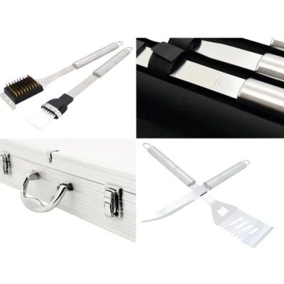Set 11 Ustensile pentru Gratar din Inox cu Valiza Eleganta pentru Depozitare