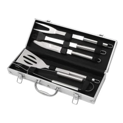 Set 5 Ustensile pentru Gratar din Inox cu Valiza de Depozitare din Aluminiu