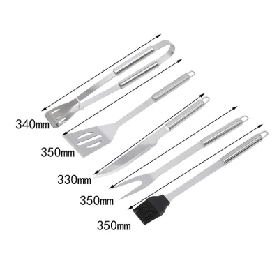 Set 5 Ustensile pentru Gratar din Inox cu Valiza de Depozitare din Aluminiu