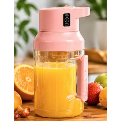 Cana Electrica pentru Sucuri si Smoothieuri 1500 ml reincarcabila USB cu maner Integrat