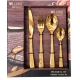 Set de 24 tacamuri din otel inoxidabil finisaj AURIU CU MODEL pentru 6 persoane