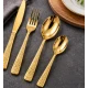 Set de 24 tacamuri din otel inoxidabil finisaj AURIU CU MODEL pentru 6 persoane