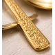 Set de 24 tacamuri din otel inoxidabil finisaj AURIU CU MODEL pentru 6 persoane