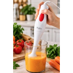 Blender vertical de mana Naifeo NF 8001A de 300W alb cu lama din inox