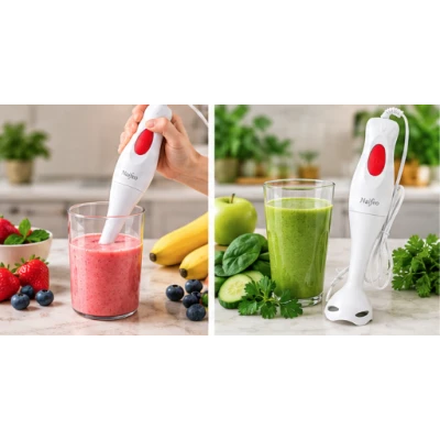 Blender vertical de mana Naifeo NF 8001A de 300W alb cu lama din inox