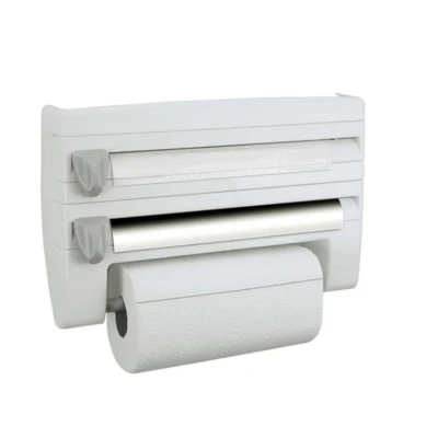 Suport de perete multifunctional 3 in 1 pentru folie alimentara folie de aluminiu si rola de hartie