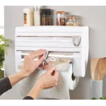 Suport de perete multifunctional 3 in 1 pentru folie alimentara folie de aluminiu si rola de hartie