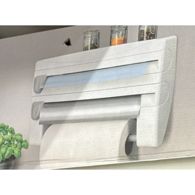 Suport de perete multifunctional 3 in 1 pentru folie alimentara folie de aluminiu si rola de hartie