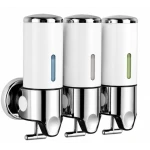 Dispenser de sapun 3 IN 1 montat pe perete set dispenser gel de dus sampon balsam ABS pentru baie si bucatarie
