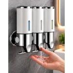 Dispenser de sapun 3 IN 1 montat pe perete set dispenser gel de dus sampon balsam ABS pentru baie si bucatarie