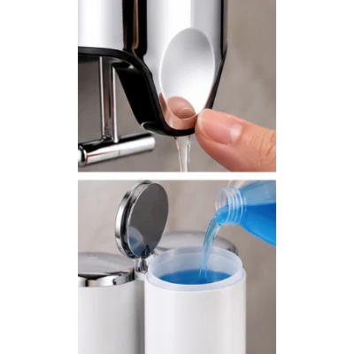 Dispenser de sapun 3 IN 1 montat pe perete set dispenser gel de dus sampon balsam ABS pentru baie si bucatarie