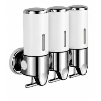 Dispenser de sapun 3 IN 1 montat pe perete set dispenser gel de dus sampon balsam ABS pentru baie si bucatarie