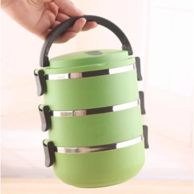Caserola termica pentru mancare cu 3 recipiente etajate capac si maner