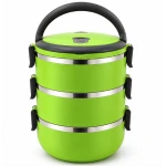 Caserola termica pentru mancare cu 3 recipiente etajate capac si maner