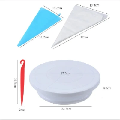 Set profesional pentru decorarea prajiturilor si torturilor 66 de piese cu posuri duiuri si accesorii pentru patiserie