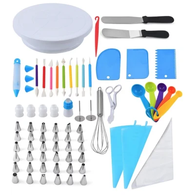 Set profesional pentru decorarea prajiturilor si torturilor 66 de piese cu posuri duiuri si accesorii pentru patiserie