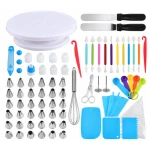 Set profesional pentru decorarea prajiturilor si torturilor 66 de piese cu posuri duiuri si accesorii pentru patiserie