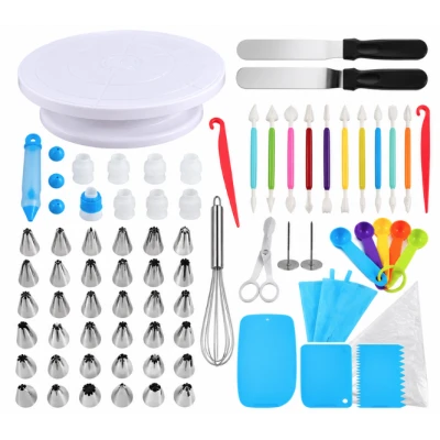 Set profesional pentru decorarea prajiturilor si torturilor 66 de piese cu posuri duiuri si accesorii pentru patiserie