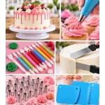 Set profesional pentru decorarea prajiturilor si torturilor 66 de piese cu posuri duiuri si accesorii pentru patiserie