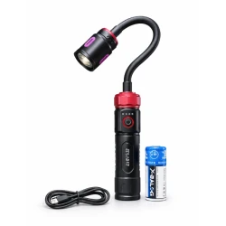Lampa LED de lucru reincarcabila cu gat flexibil lumina reglabila magnetica acumulator 26650 si USB
