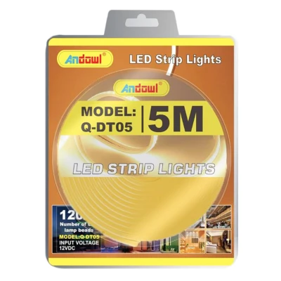  Banda Led neon flexibila 12V lumina ALB CALD 5 metri Q DT05