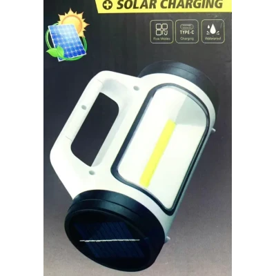  Lanterna de mana cu iluminare dubla si incarcare solara led cob YC 202