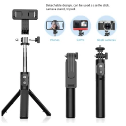  Selfie Stick cu telecomanda bluetooth si trepied P20S negru