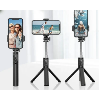 Selfie Stick cu telecomanda bluetooth si trepied P20S negru