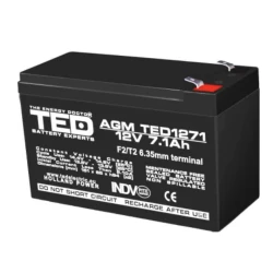 Acumulator 12V Stationar Dimensiuni 151 x 65 x 95 mm Baterie 12V 7.1Ah TED Electric