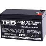 Acumulator 12V Stationar Dimensiuni 151 x 65 x 95 mm Baterie 12V 9.1Ah TED Electric