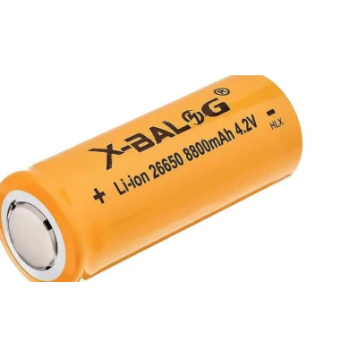 Acumulator X BALOG 26650 Reincarcabil capacitate 8800 mAh Li ion 4.2V GALBEN