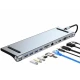 Adaptor Hub Multiport 11 in 1 USB C Docking Station pentru Laptop Q HU990