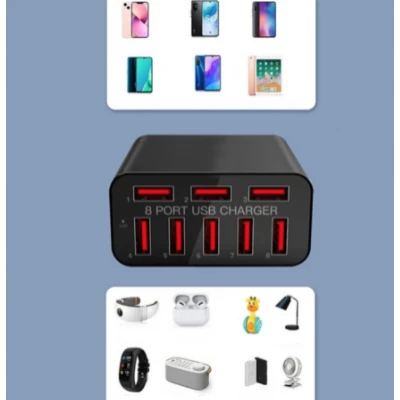Adaptor priza X82 cu 8 porturi USB Qualcomm 3.0 40W
