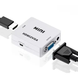 Adaptor Q JC145 Mini Convertor VGA La HDMI Full HD 1080p Video Si Audio Stereo
