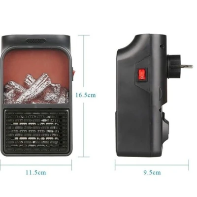 Aeroterma Flame Heater portabila tip SEMINEU cu telecomanda si efect de flacara