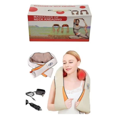 Aparat de Masaj Gat Umeri Spate Cervical Lombar Role 3D Infrarosu 24W Bej
