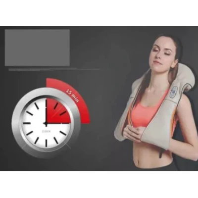 Aparat de Masaj Gat Umeri Spate Cervical Lombar Role 3D Infrarosu 24W Bej
