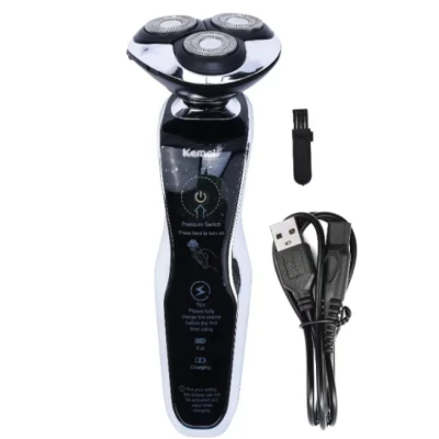 Aparat de ras electric fara fir Kemei KM 8006 pentru barbierit umed si uscat