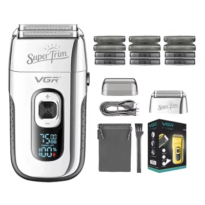 Aparat de ras electric profesional Shaver VGR V 332 lame duble 3 viteze reglabile cu afisaj digital