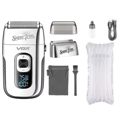 Aparat de ras electric profesional Shaver VGR V 332 lame duble 3 viteze reglabile cu afisaj digital