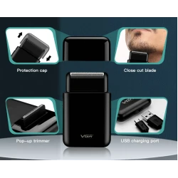 Aparat de ras electric profesional VGR V 390 reincarcabil USB