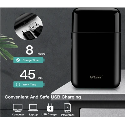 Aparat de ras electric profesional VGR V 390 reincarcabil USB