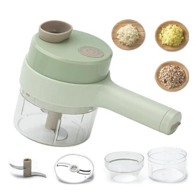 Aparat de tocat si feliat automat verde pentru fructe legume si condimente ACUMULATOR