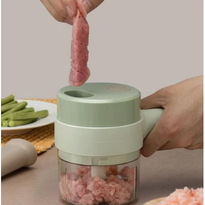 Aparat de tocat si feliat automat verde pentru fructe legume si condimente ACUMULATOR MARE