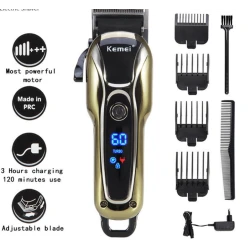 Aparat de tuns profesional Kemei KM1990 cu acumulator afisaj LCD lama reglabila
