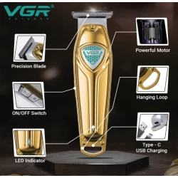 Aparat de tuns profesional VGR  V911 Auriu