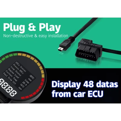 Aparat diagnosticare si afisaj informatii bord P15 pe parbriz digital OBD2 de tip HUD display pentru bord 