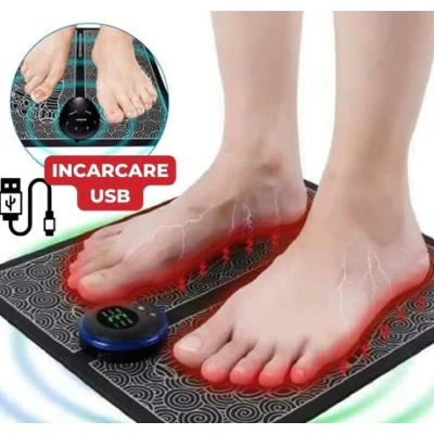 Aparat masaj picioare tip covoras cu Incarcare USB pentru electrostimulare 19 niveluri intensitate