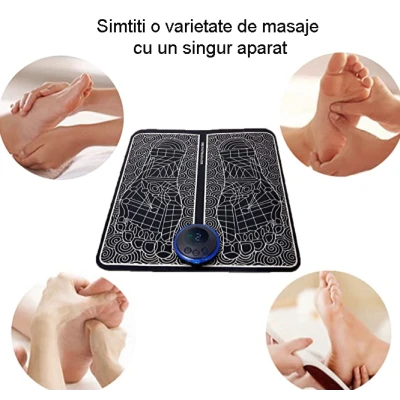 Aparat masaj picioare tip covoras cu Incarcare USB pentru electrostimulare 19 niveluri intensitate